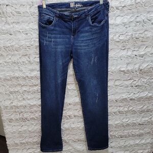 Kut from the Kloth Diana Slim Straight Distressed Jeans Mid Rise Womens Sz 12